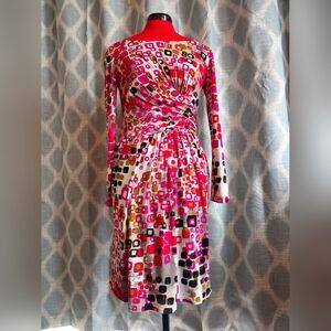 Muse Multicolor Geometric Long Sleeve Dress